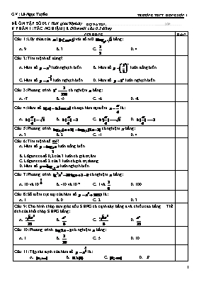 Đề ôn thi THPT Quốc gia môn Toán - Đề số 2 - Lê Ngọc Tuyến
